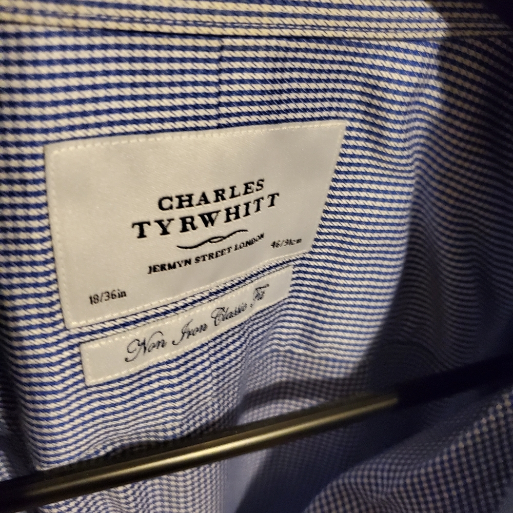 Charles Tyrwhitt dress shirt, 18x36, french cuffs (cuff links not included)